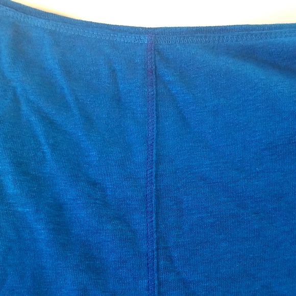 EILEEN FISHER Women Linen Casual Summer Beach Athleisure Hi Lo Top Blue sz L - Picture 5 of 7